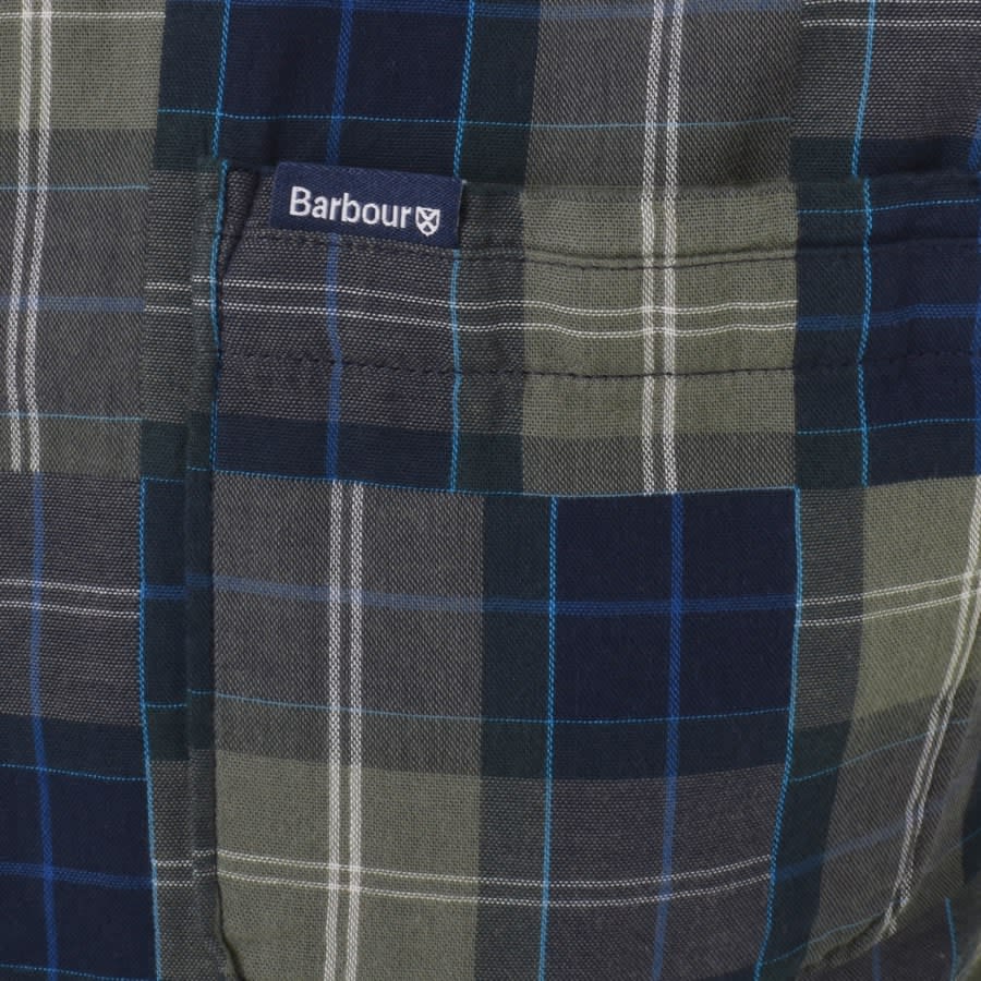 Image number 3 for Barbour Patch Check Long Sleeve Shirt Blue