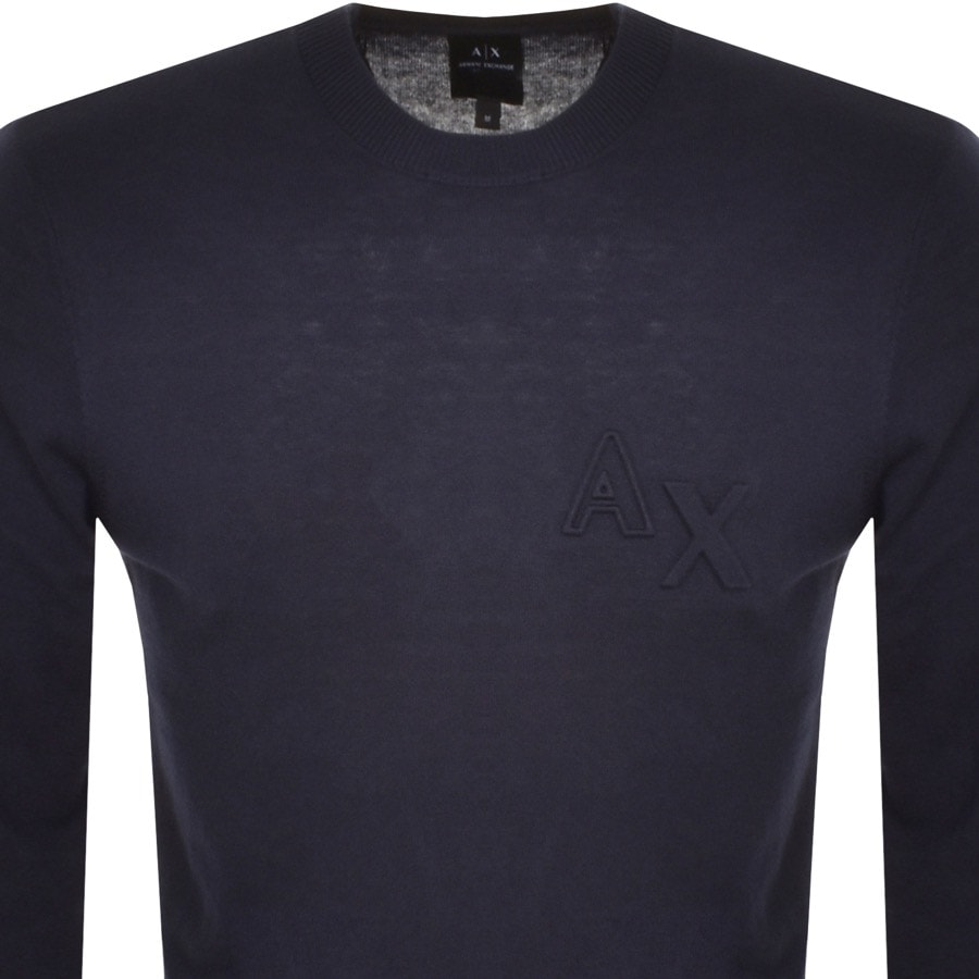 Image number 2 for Armani Exchange Knitted Pullover Navy