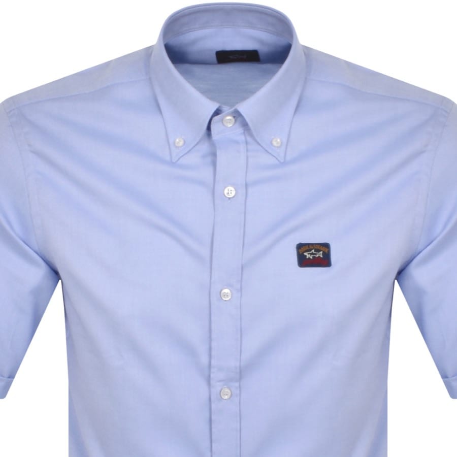 Image number 2 for Paul And Shark Cotton Short Sleeved Shirt Blue
