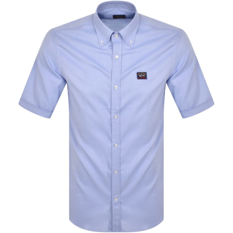 Image number 1 for Paul And Shark Cotton Short Sleeved Shirt Blue