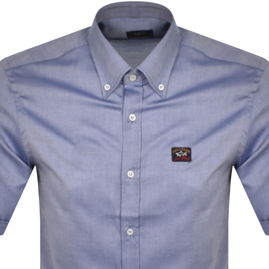 Image number 2 for Paul And Shark Cotton Short Sleeved Shirt Blue