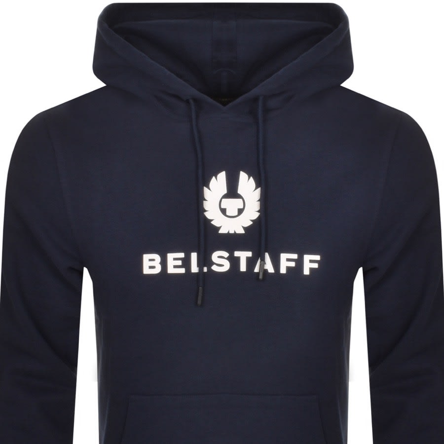 Image number 2 for Belstaff Signature Logo Hoodie Navy