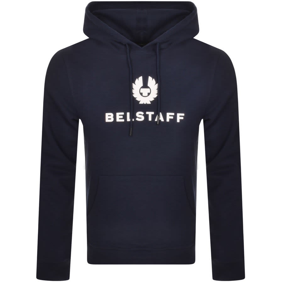 Image number 1 for Belstaff Signature Logo Hoodie Navy