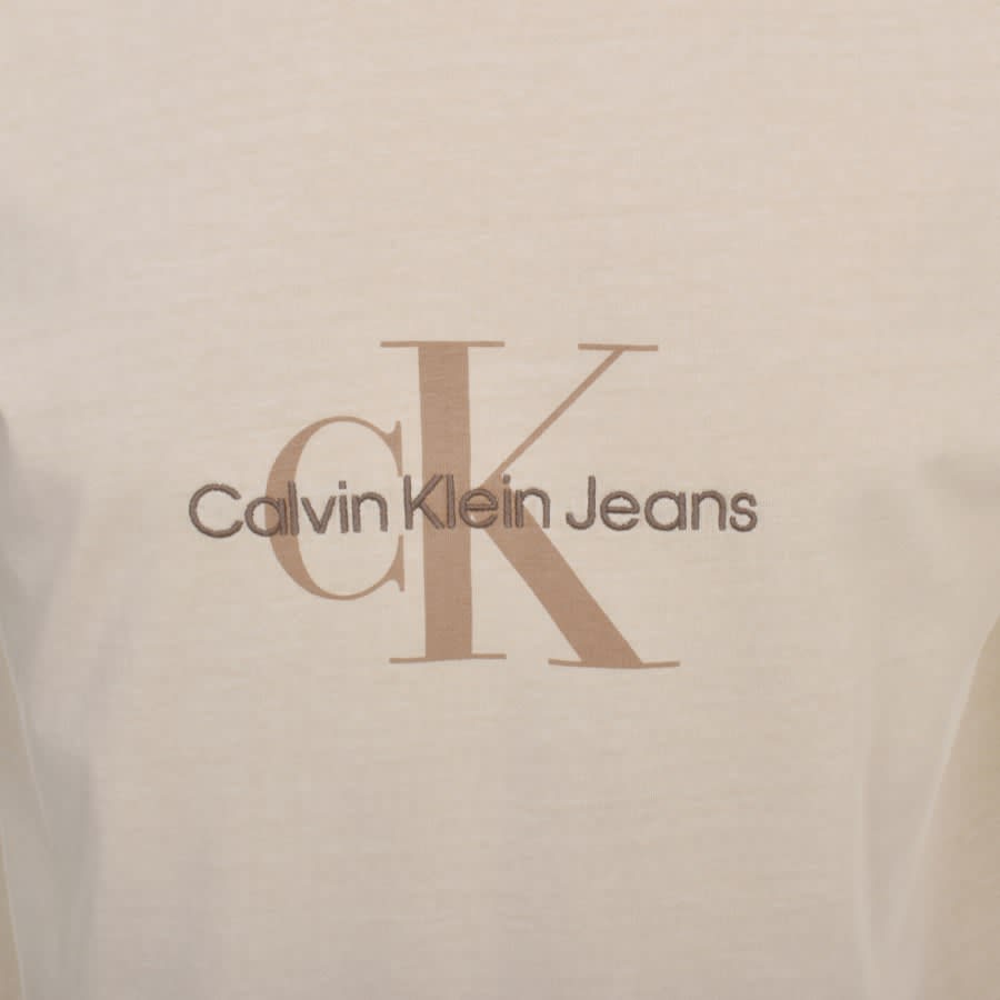 Image number 3 for Calvin Klein Jeans Monologo T Shirt Beige