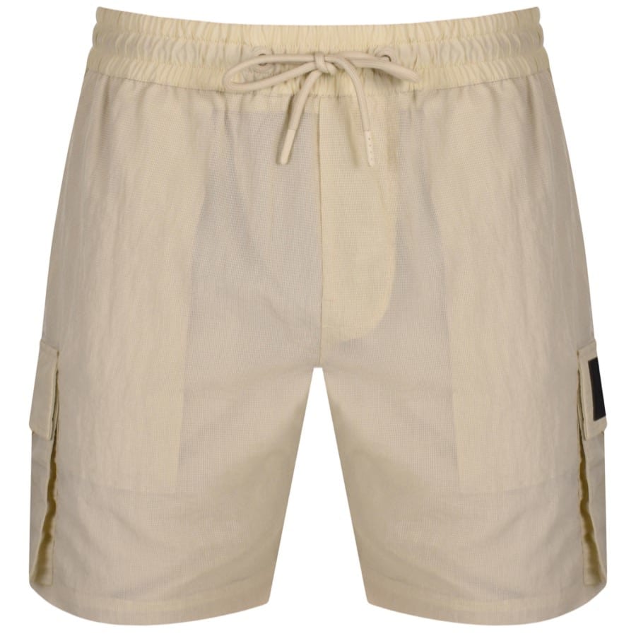 Image number 1 for Calvin Klein Jeans Mesh Ripstop Cargo Shorts Beige