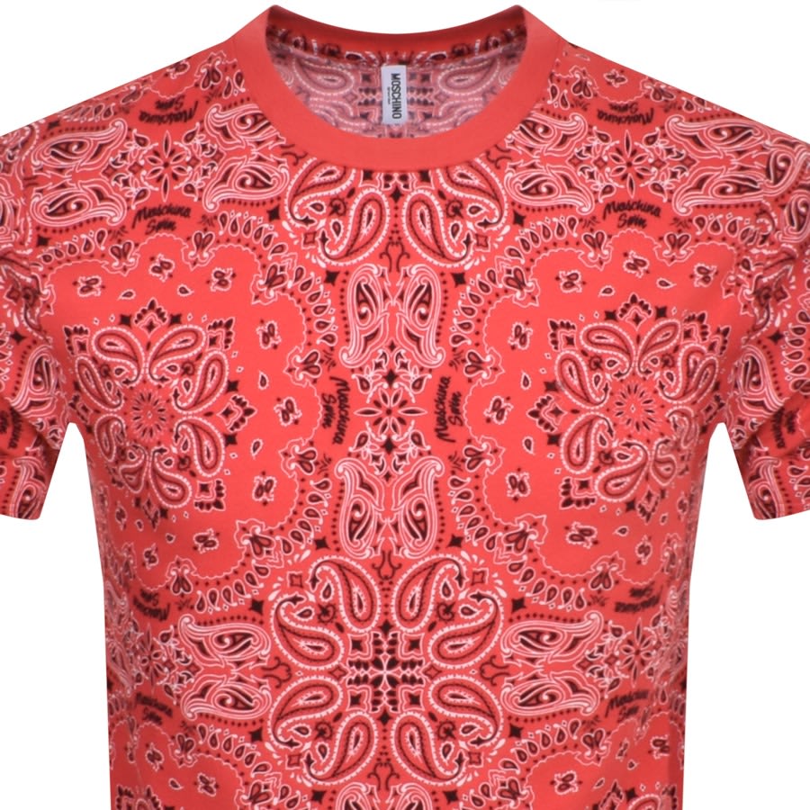 Image number 2 for Moschino Swim Paisley T Shirt Red