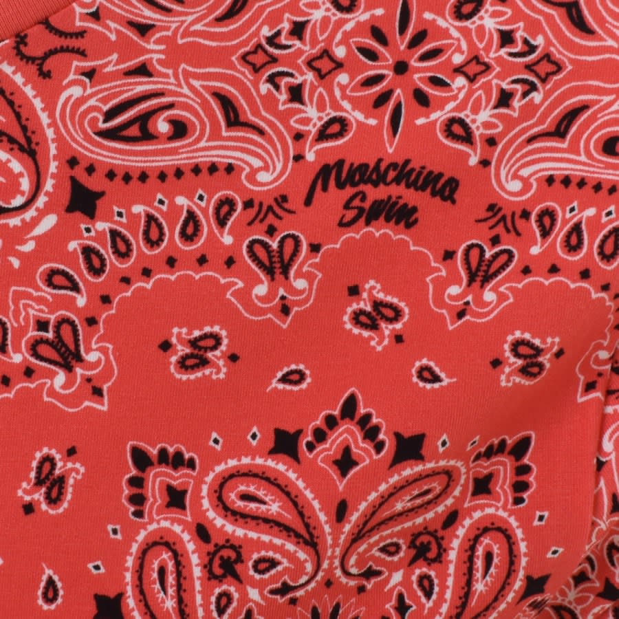 Image number 3 for Moschino Swim Paisley T Shirt Red