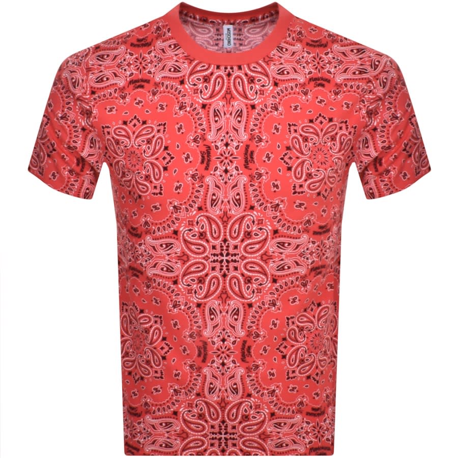 Image number 1 for Moschino Swim Paisley T Shirt Red