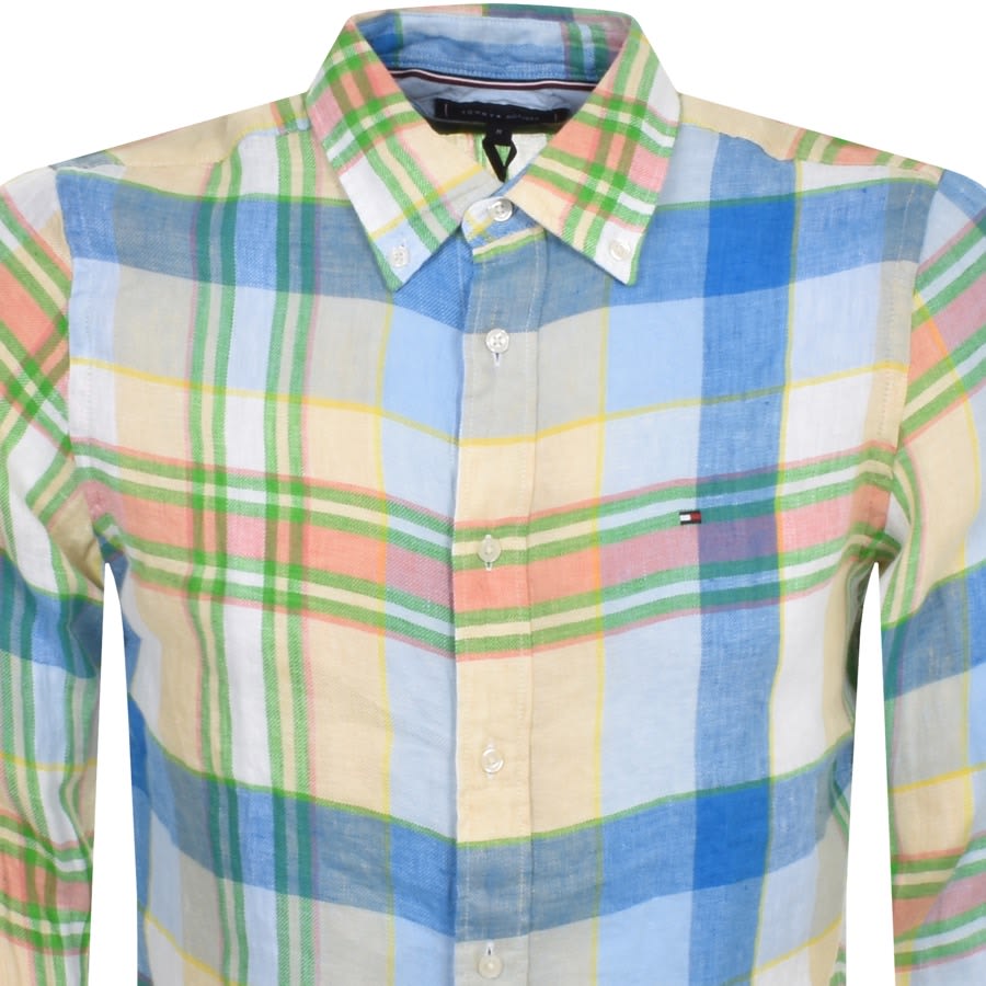 Image number 2 for Tommy Hilfiger Long Sleeve Check Shirt Blue