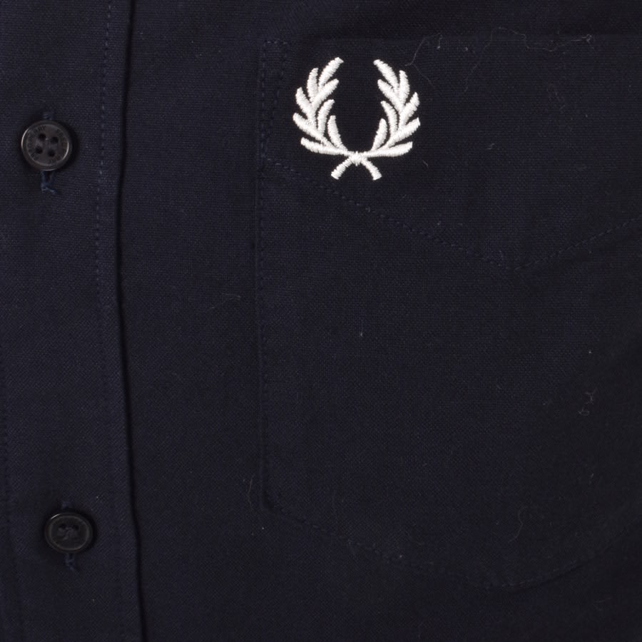 Image number 3 for Fred Perry Oxford Short Sleeve Shirt Navy