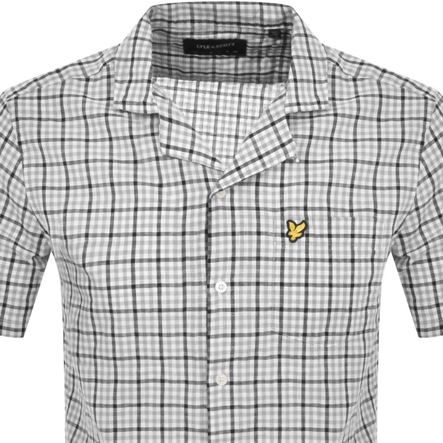 Image number 2 for Lyle And Scott Gingham Short Sleeve Shirt Grey