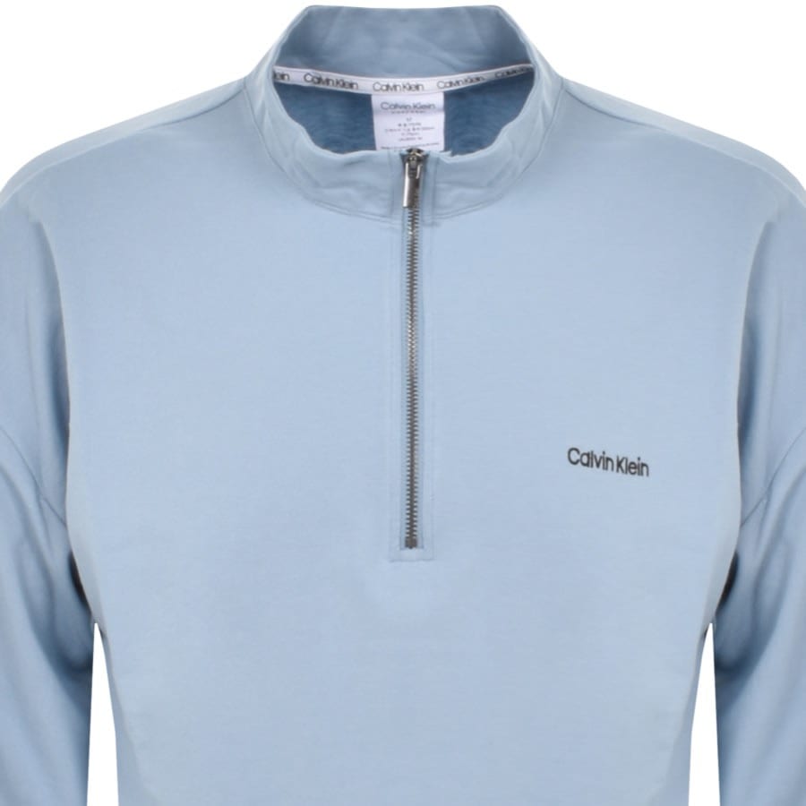 Image number 2 for Calvin Klein Lounge Half Zip Sweatshirt Blue