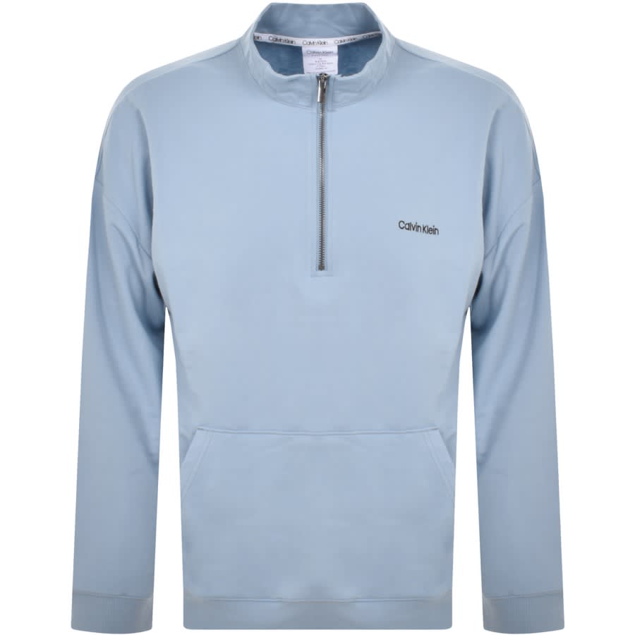 Image number 1 for Calvin Klein Lounge Half Zip Sweatshirt Blue