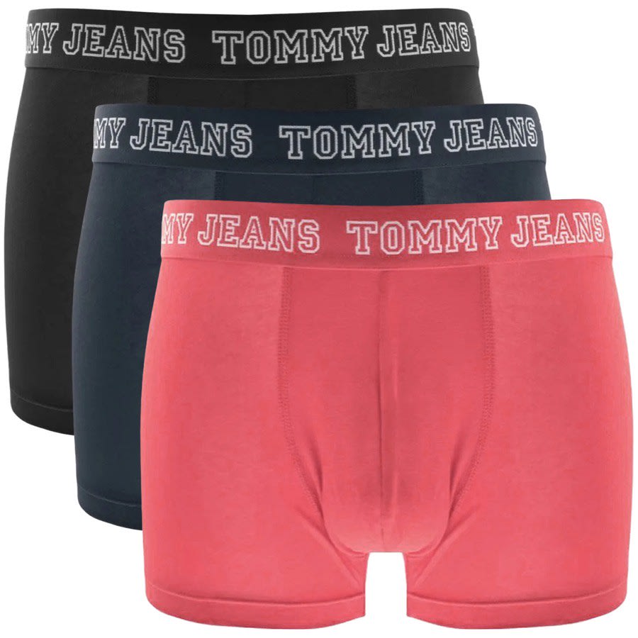 Image number 1 for Tommy Jeans 3 Pack Boxer Trunks Black