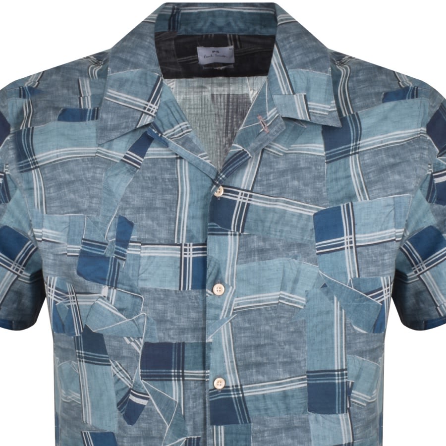 Image number 2 for Paul Smith Short Sleeved Shirt Blue
