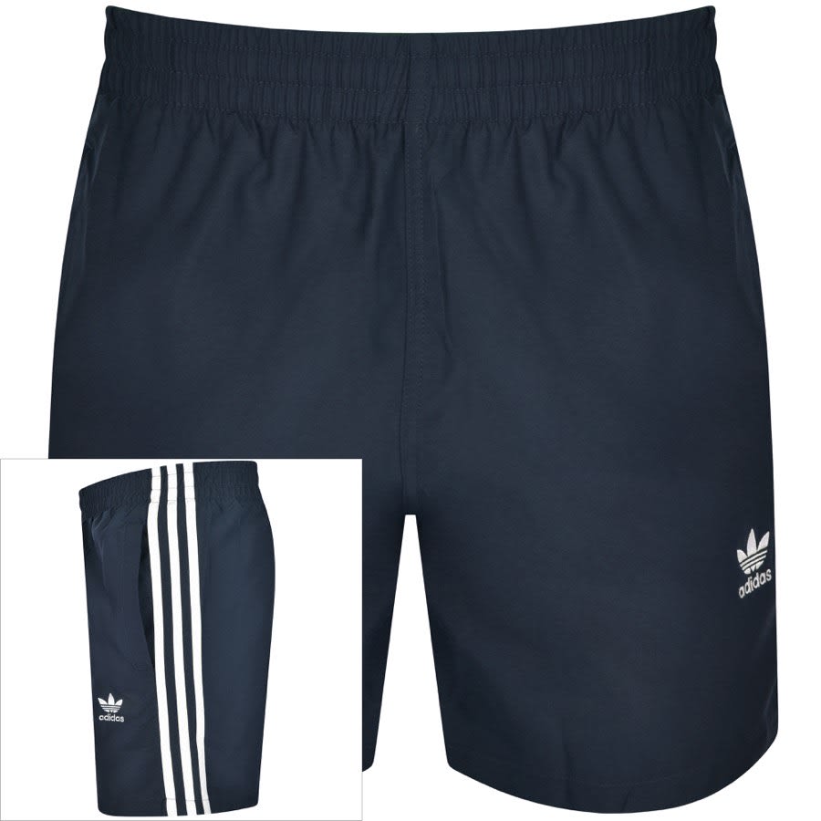 Image number 1 for adidas Three Stripes Swim Shorts Navy