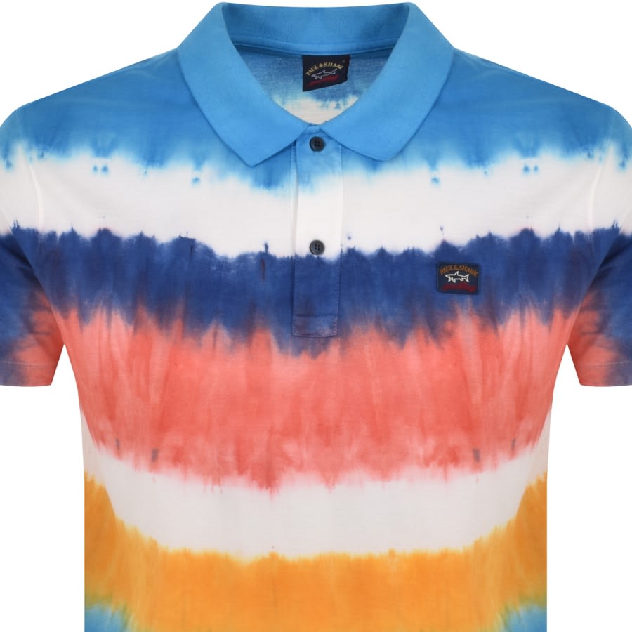 Image number 2 for Paul And Shark Tie Dye Polo T Shirt Blue