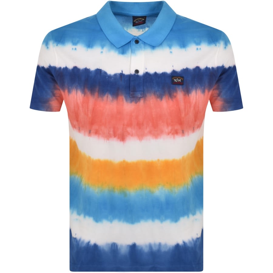 Image number 1 for Paul And Shark Tie Dye Polo T Shirt Blue