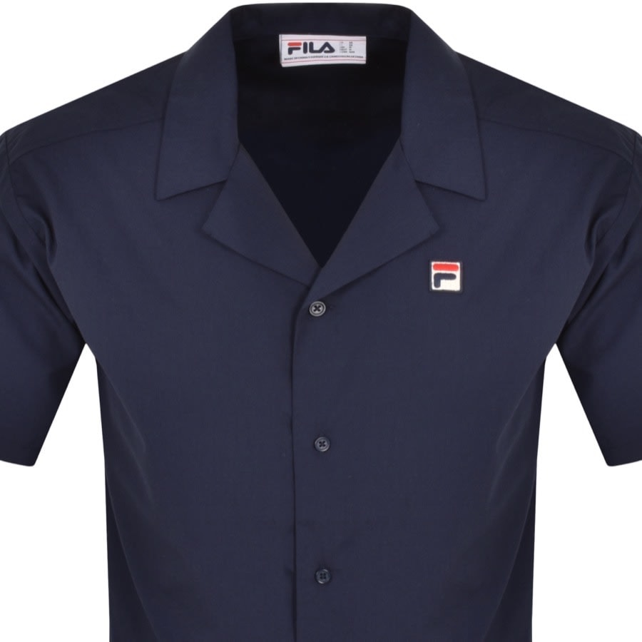 Image number 2 for Fila Vintage Short Sleeve Soren Shirt Navy