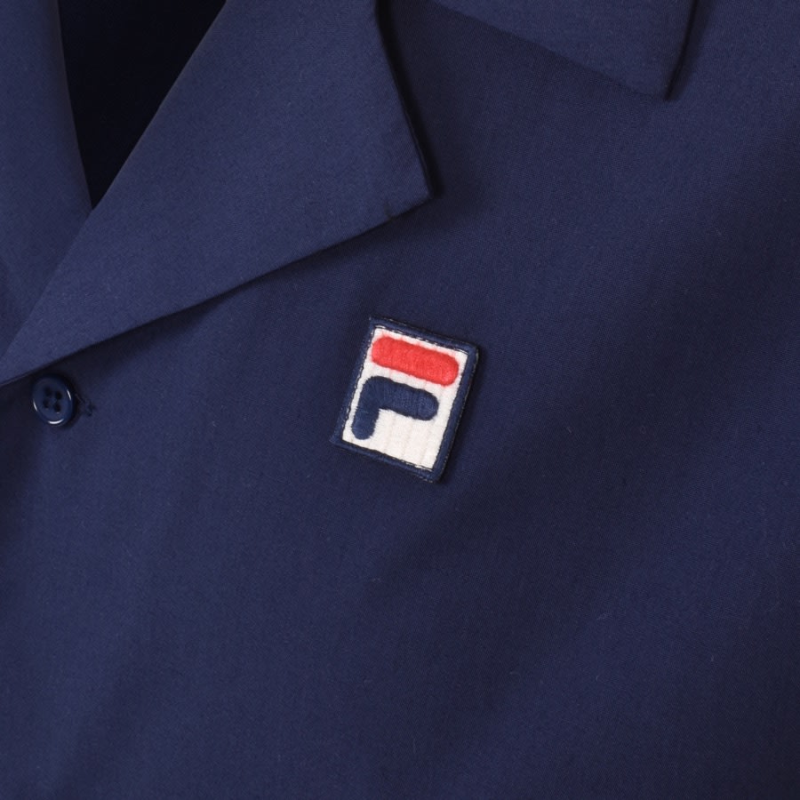 Image number 3 for Fila Vintage Short Sleeve Soren Shirt Navy