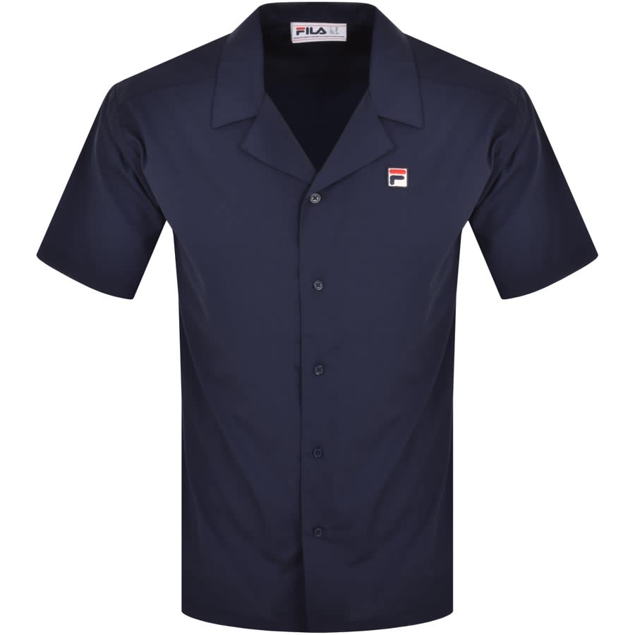 Image number 1 for Fila Vintage Short Sleeve Soren Shirt Navy