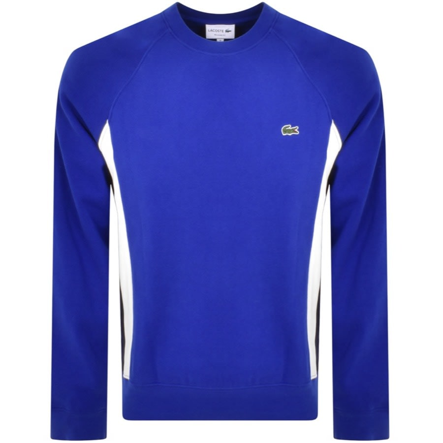 Image number 1 for Lacoste Panel Crew Neck Sweatshirt Blue
