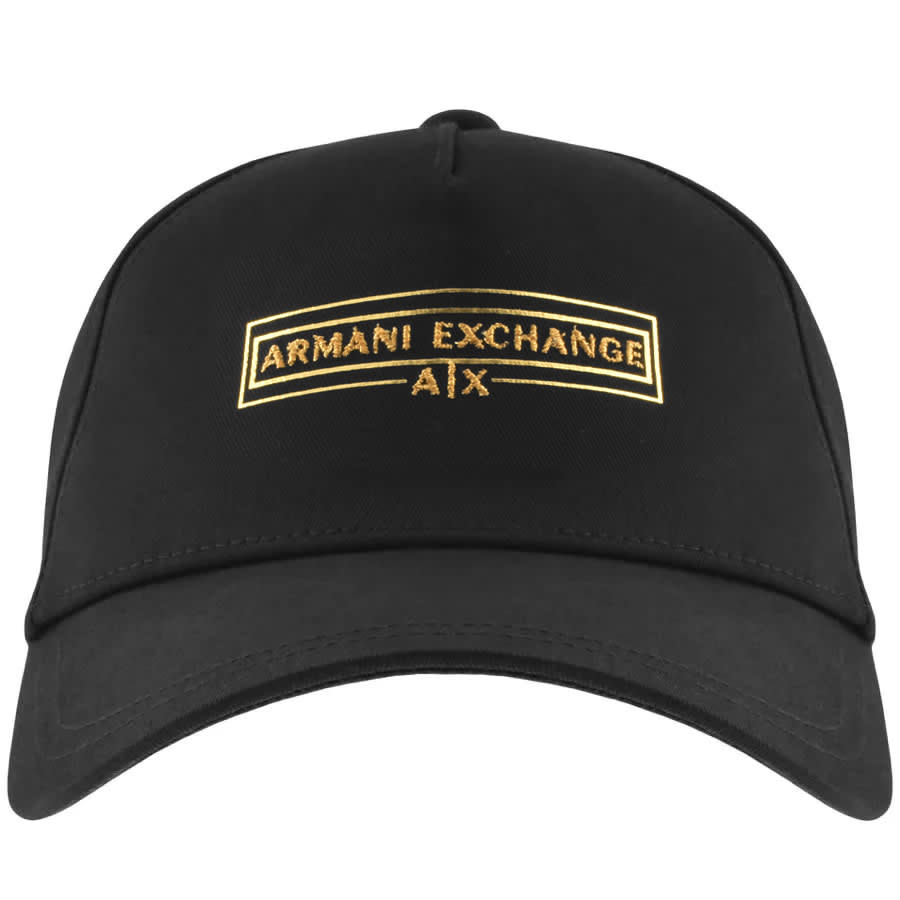 Image number 1 for Armani Exchange Logo Baseball Cap Black