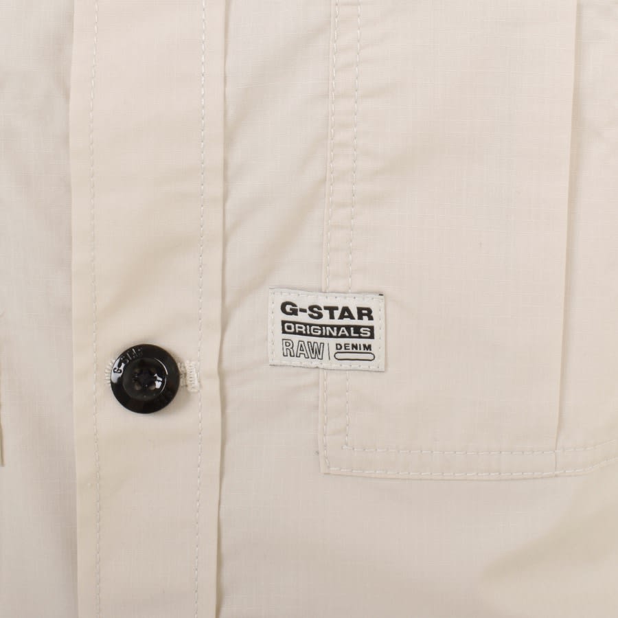 Image number 2 for G Star Raw Two Pocket Long Sleeved Shirt Beige