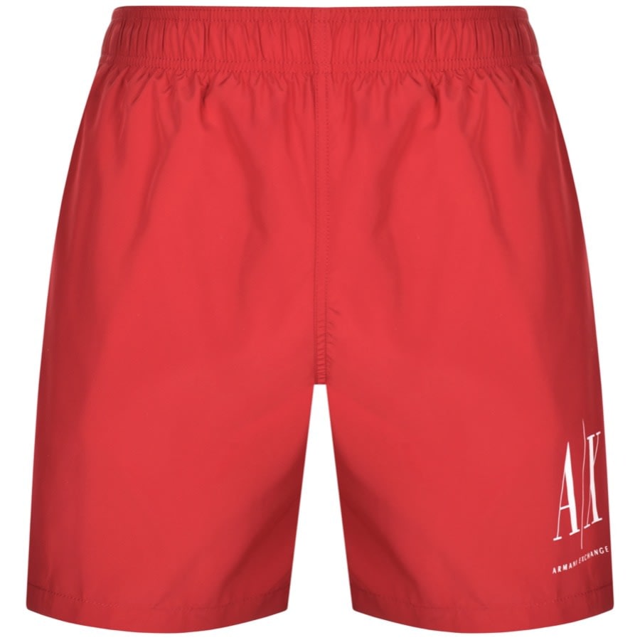 Armani Exchange Logo Swim Shorts Red Mainline Menswear