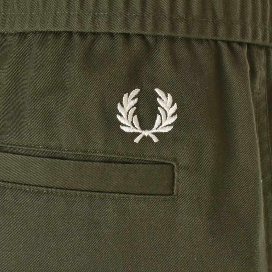 Image number 3 for Fred Perry Wide Leg Draw String Trouser Green