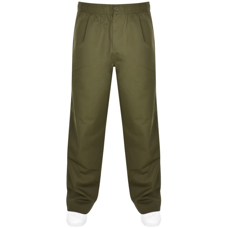 Image number 1 for Fred Perry Wide Leg Draw String Trouser Green