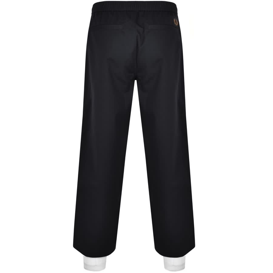 Image number 2 for Fred Perry Wide Leg Draw String Trouser Navy