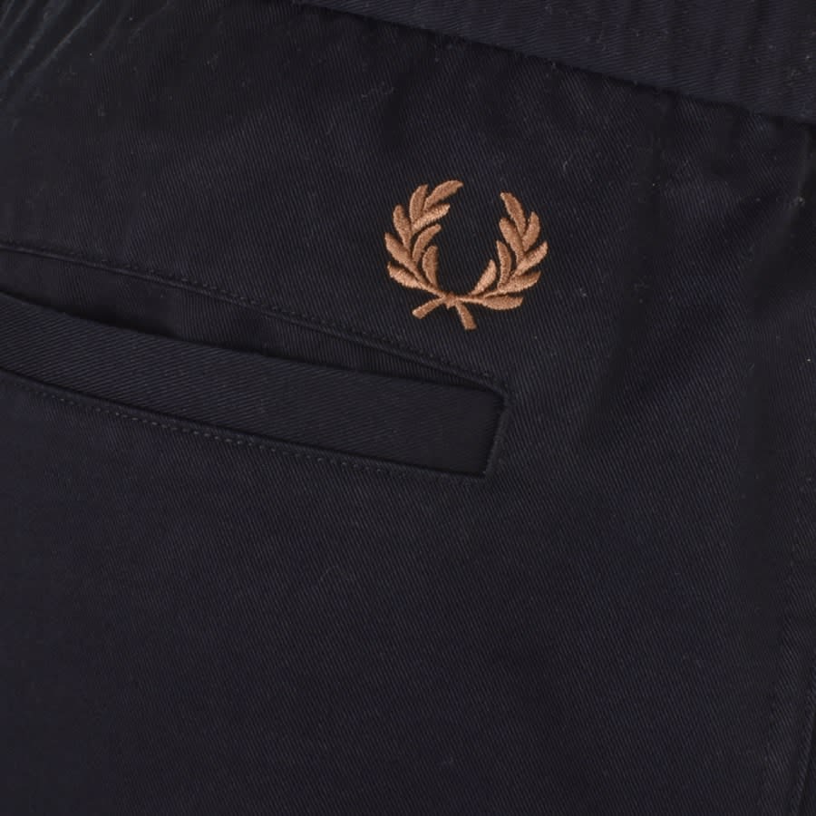 Image number 3 for Fred Perry Wide Leg Draw String Trouser Navy