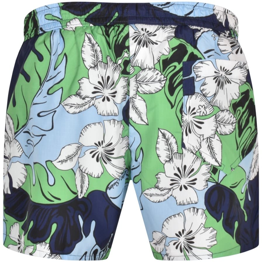 Image number 2 for Moschino Floral Swim Shorts Blue