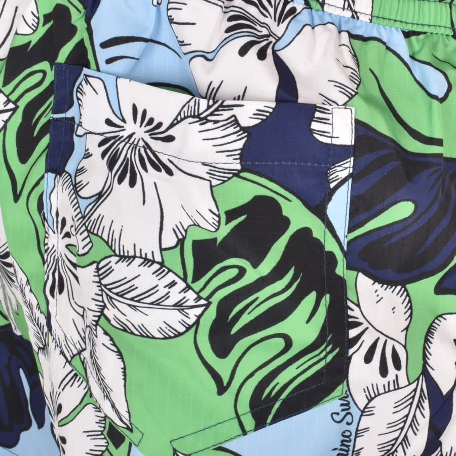 Image number 3 for Moschino Floral Swim Shorts Blue