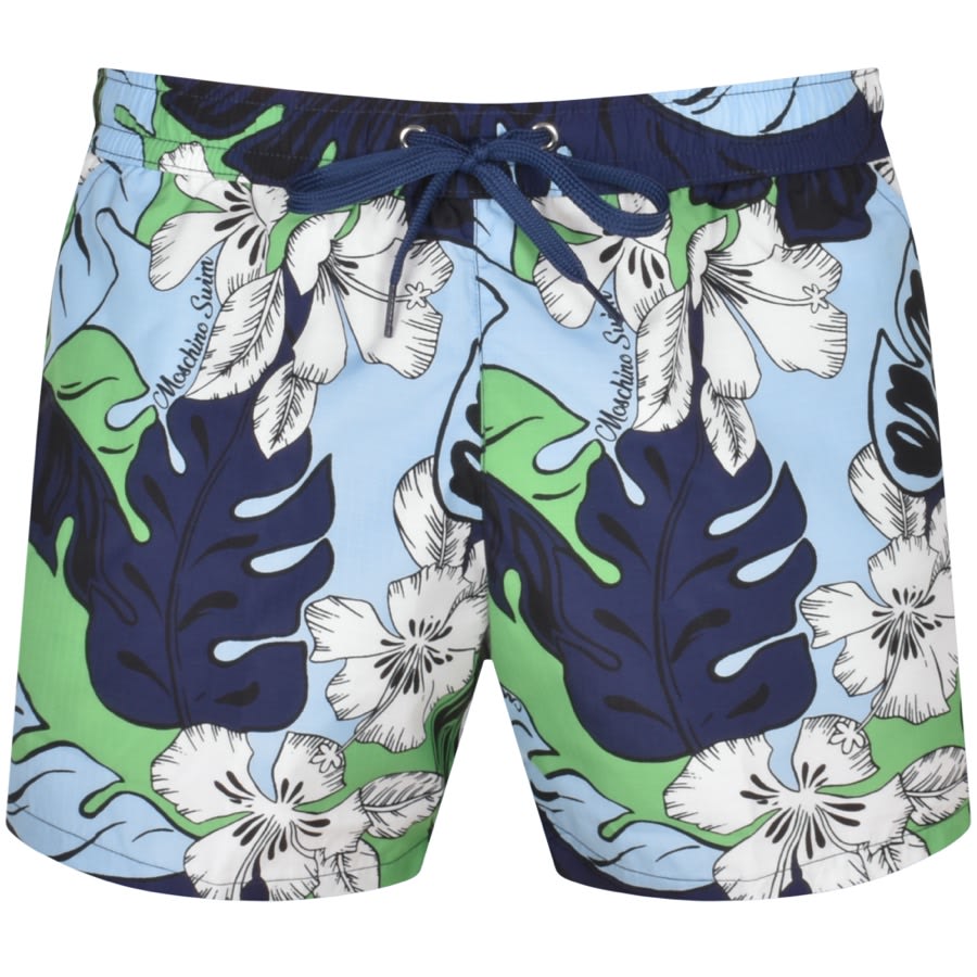 Image number 1 for Moschino Floral Swim Shorts Blue