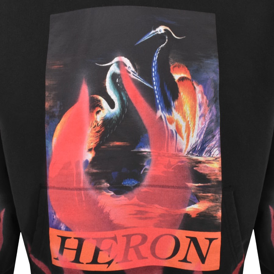 Image number 3 for Heron Preston Times Flames Hoodie Black