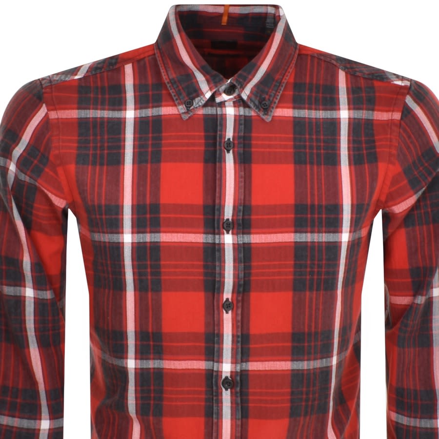 Image number 2 for BOSS Rickert Long Sleeved Shirt Red
