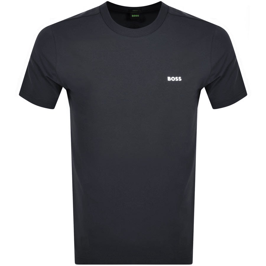 BOSS Logo Tape T Shirt Navy | Mainline Menswear