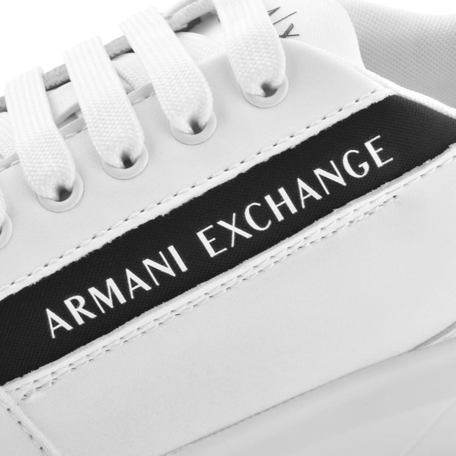 Image number 4 for Armani Exchange Logo Trainers White