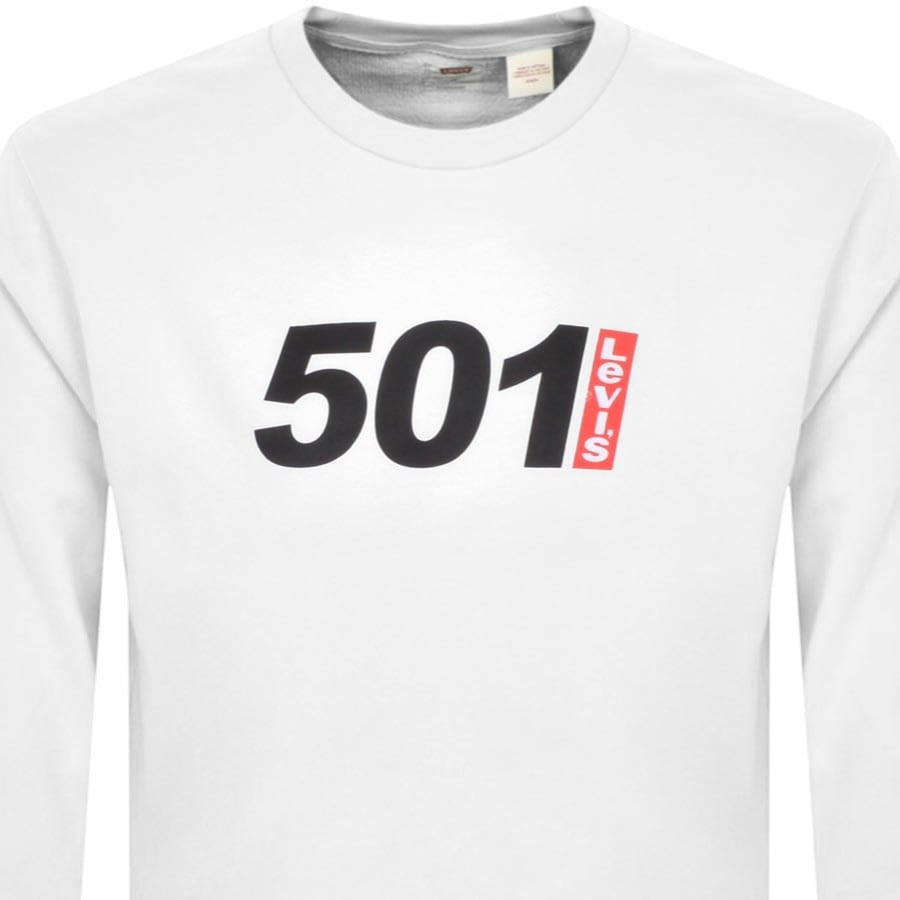 Image number 2 for Levis Relaxed 501 Graphic Sweatshirt White