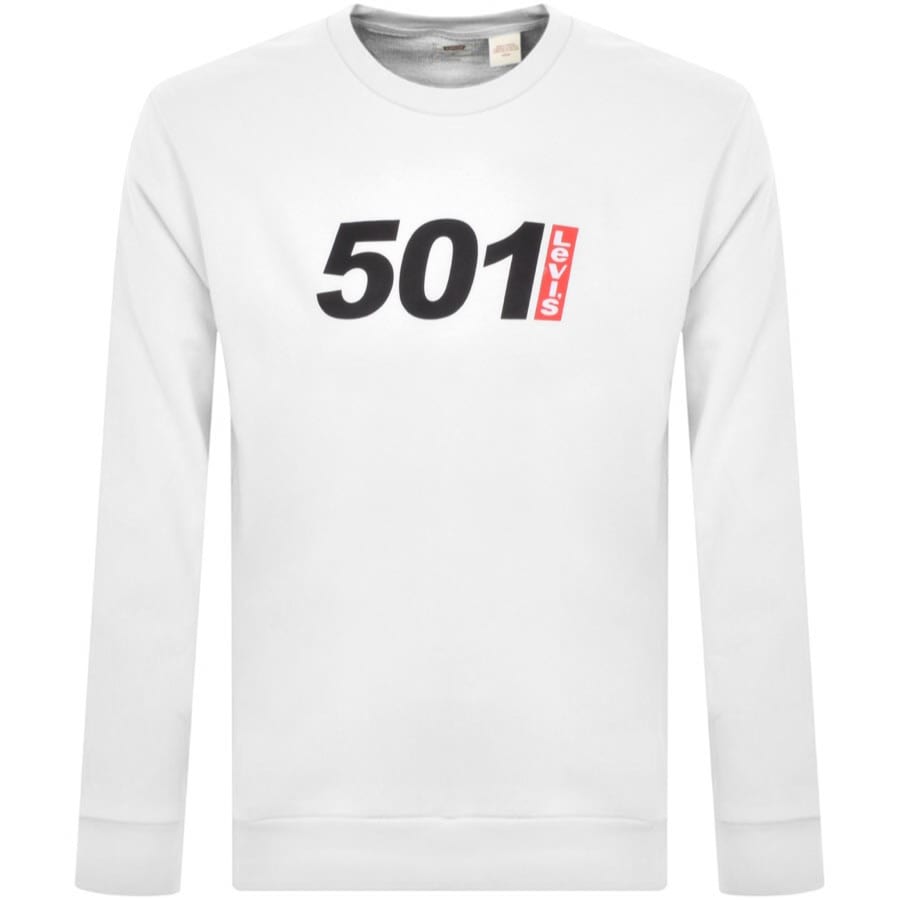 Image number 1 for Levis Relaxed 501 Graphic Sweatshirt White