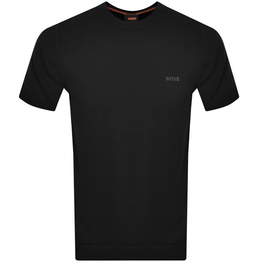 Image number 1 for BOSS Amotish Knitted T Shirt Black