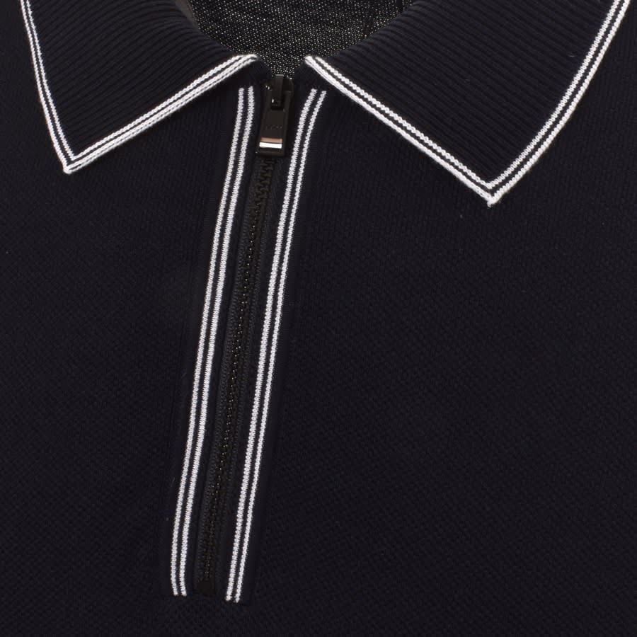Image number 3 for BOSS Oleonardo Knit Polo T Shirt Navy