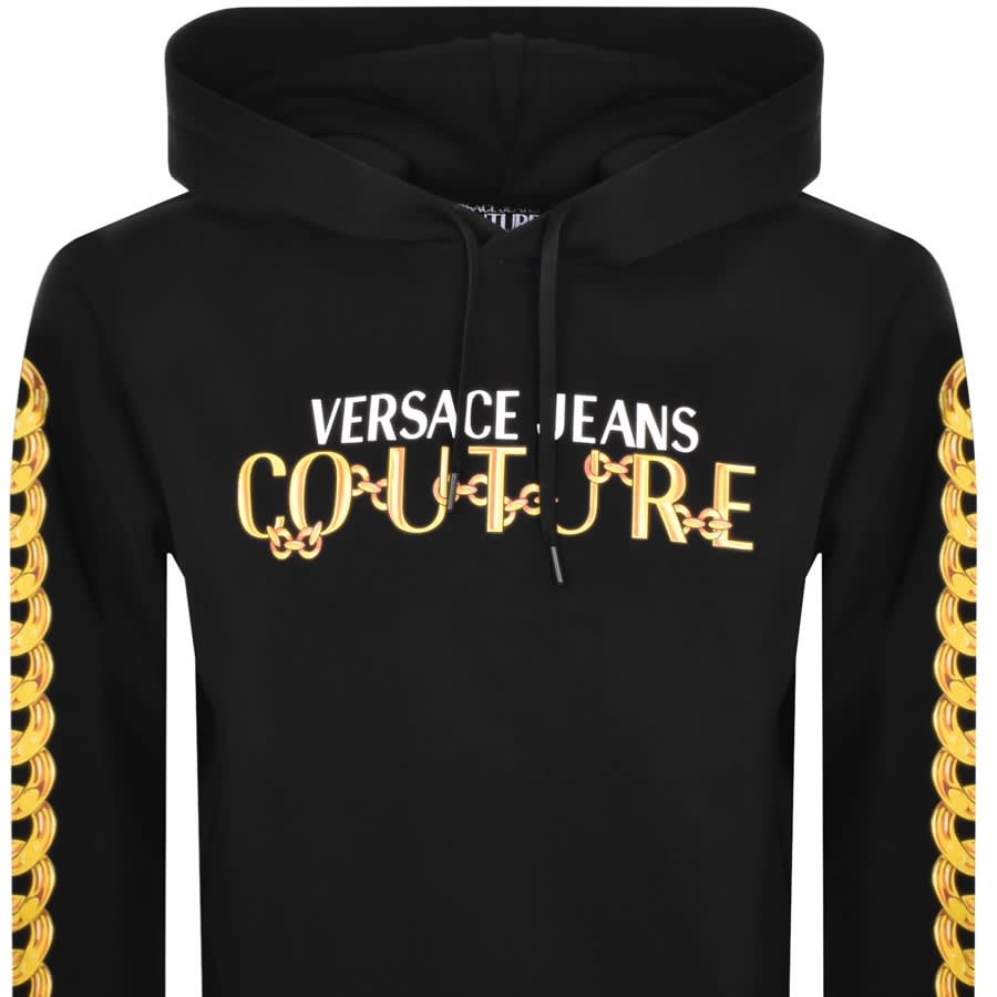 Image number 2 for Versace Jeans Couture Chain Hoodie Black