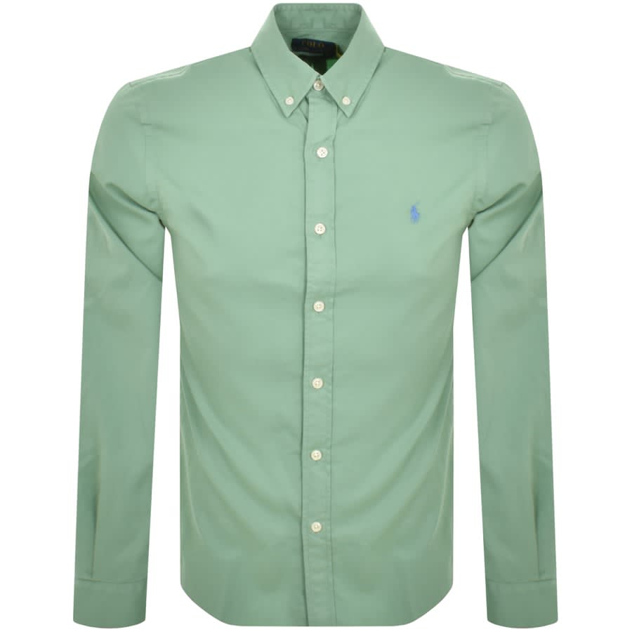 Image number 1 for Ralph Lauren Slim Fit Long Sleeve Shirt Green