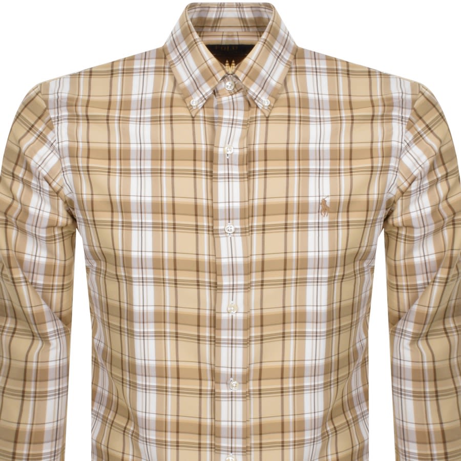 Image number 2 for Ralph Lauren Check Long Sleeve Shirt Khaki