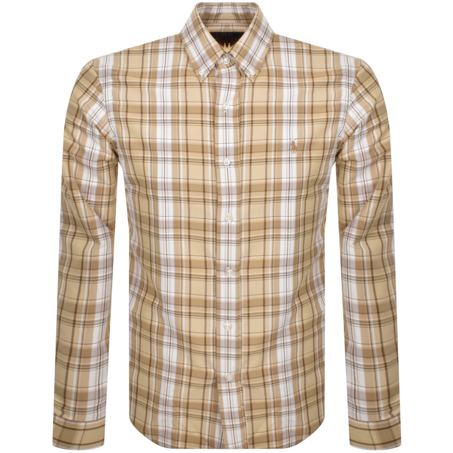 Image number 1 for Ralph Lauren Check Long Sleeve Shirt Khaki