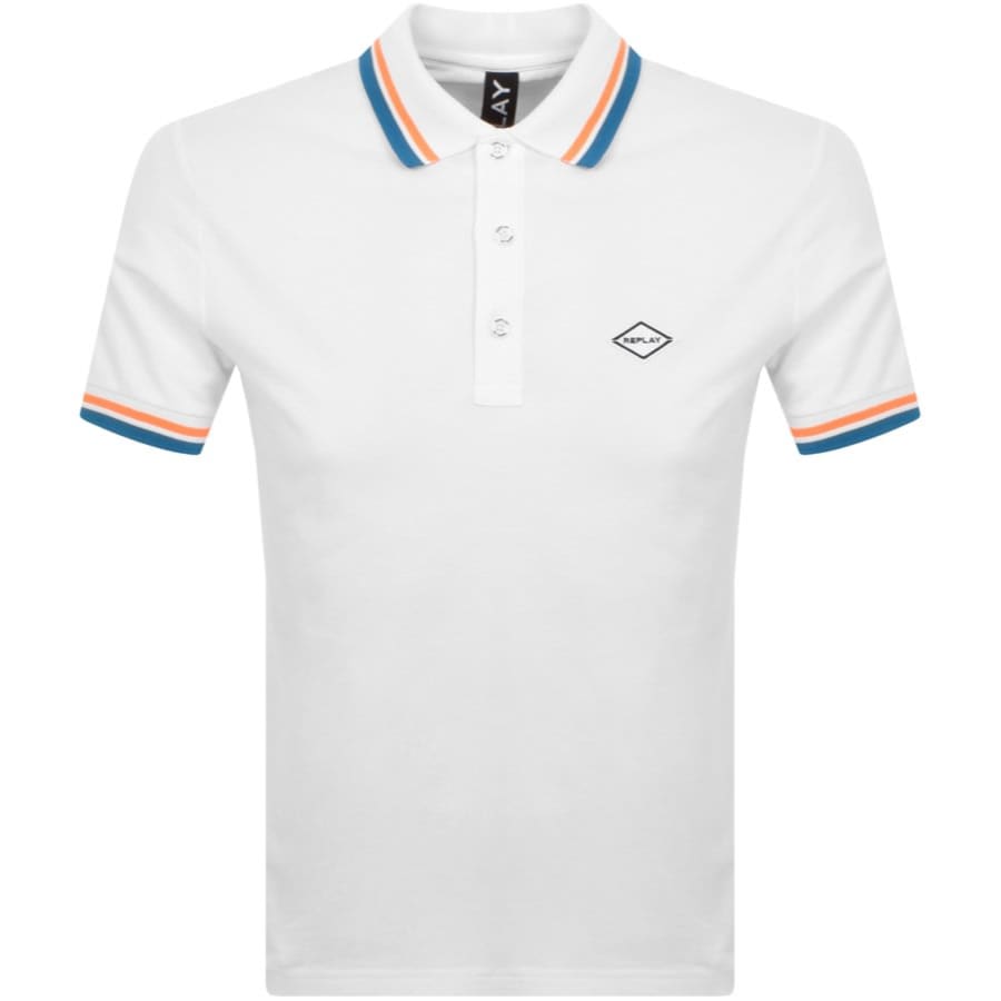 Replay Short Sleeved Logo Polo T Shirt White | Mainline Menswear United  States