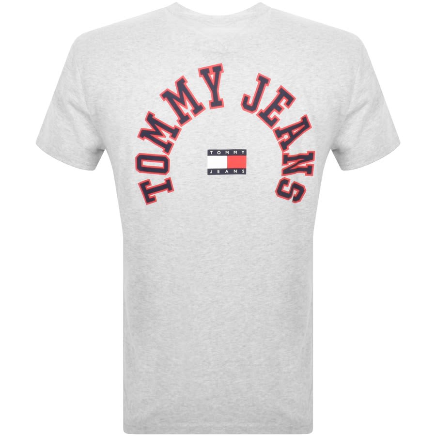 Image number 3 for Tommy Jeans Classic Curved TJ College T Shirt Grey